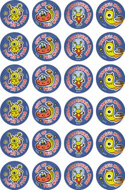 Alien Invaders - Metallic Merit Stickers