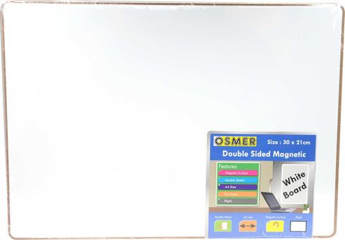 A4 MAGNETIC MDF WHITEBOARD DOUBLE SIDED PLAIN OSMER