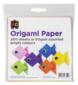 Origami Paper Packet 200 Asst Bright Colours 9314289033590