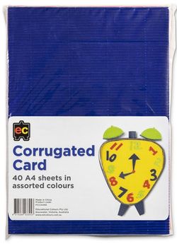Corrugated Card Asst Colours A4 Packet 40 9314289033453