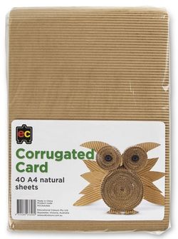 Corrugated Card Natural Sheets A4 Packet 40 9314289033460