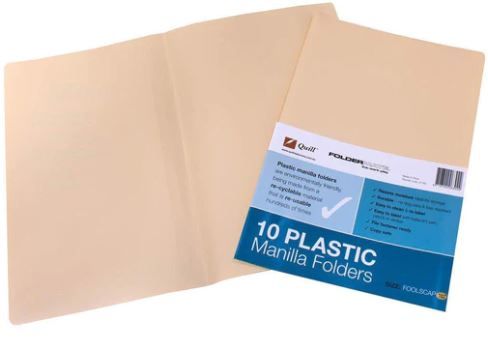 Quill Plastic Manilla Folders  100852093