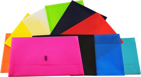 Document Wallet Plastic FC Black Osmer Velcro Closure 9313023423017