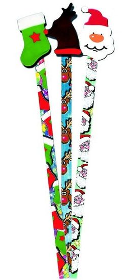 Pencils With Toppers - Christmas - Pk 6 PT2003