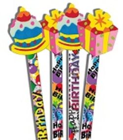 Pencils With Toppers - Birthday Surprise - Pk 6 PT2007