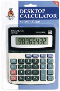 Calculator Basic  Stat SDT001 Compact Desktop    8 Digit     Dual Power 9319519651704
