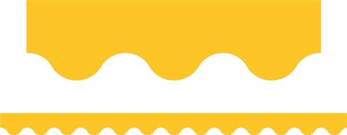 Primary Colours (Yellow) - Scalloped Border (Pack of 12)