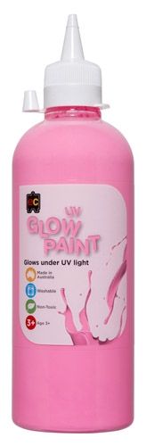 UV Glow Paint 500ml Pink 9314289002534