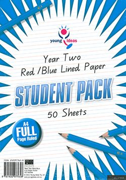 Lined Paper - A4 Full Page - Year 2 Student Pack Of 50 YI77658