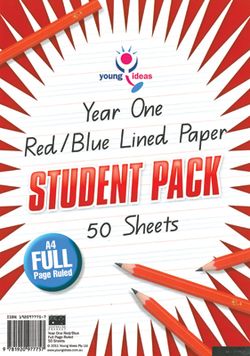 Lined Paper - A4 Full Page - Year 1 Student Pack Of 50 YI77757