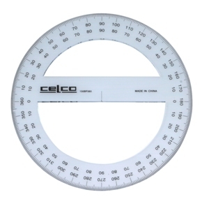 Protractor 10cm 360 Degrees Round Celco 9311960344556