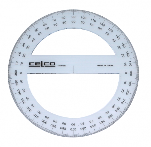 protractor 150mm 360 degrees round celco harleys the educational