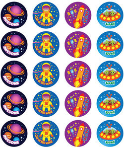 Stickers - Space - Pk 100  RIC9246