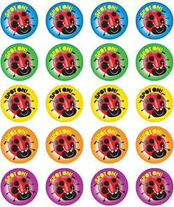 Stickers - Ladybird-Spot On! - Pk 100  RIC9252