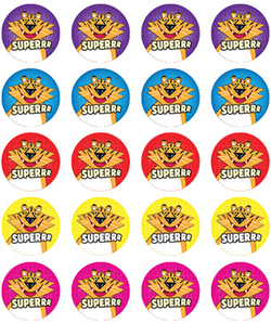 Stickers - Tiger-Superrr - Pk 100  RIC9253
