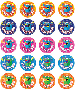 Stickers - Monster-Sensational - Pk 100  RIC9255