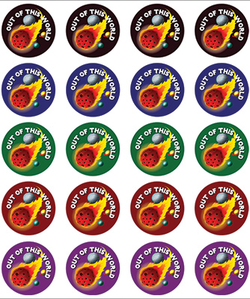 Stickers - Meteorite-Out Of This World - Pk 100  RIC9256