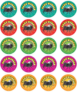 Stickers - Spider-Hard Worker - Pk 100  9321862005745
