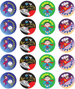 Stickers - Super Boy - Pk 100  RIC9271