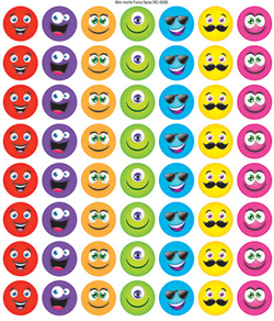 Stickers - Funny Faces Mini Merit - Pk 280  9321862004090