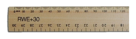 Ruler Wooden 30cm with cm &amp; mm Graduations (30cm) WRULER