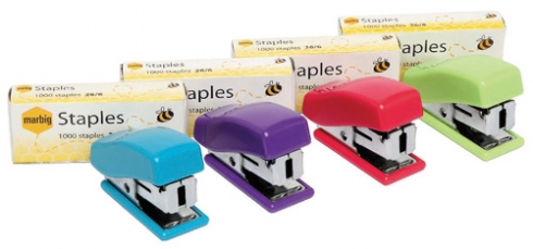 Stapler Marbig Compact #10 with Staples (Assorted Colours) 9414952106535