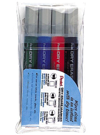 Whiteboard Markers - Pentel (Pack of 4, Bullet Tip) 9310821325406