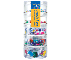 Joggle Eyes Pk 450 Coloured Asst Size In 5 Stackable Container (Assorted Colours, Assorted Sizes) 9331866010317