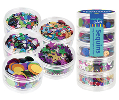 Sequins 100g In Stackable Jar Assorted Styles &amp; Sizes (Assorted Colours, 100g) 9331866012762