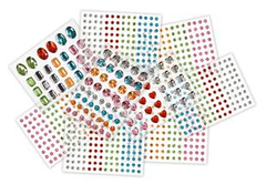 Adhesive Rhinestones  (Pack of 850, Assorted Colours, Assorted Sizes) 9314812148180
