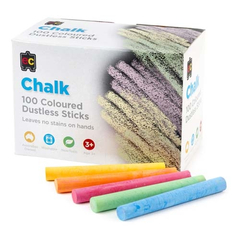 Chalk Dustless Coloured Pk 100  9314289005429