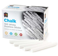 Chalk Dustless White Pk 100  9314289005436