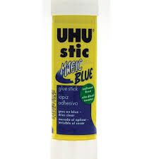 Glue Stick 40g Blue UHU Magic  *Each* (Goes On Blue - Dries Clear) 40267982