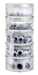 Joggle Eyes - Assorted Sizes (Pack of 550, Black and White, Assorted Sizes) 9331866010225