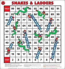 Snakes &amp; Ladders 680 x 720mm Movers &amp; Dice 9314289018986