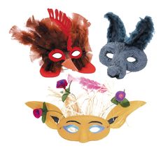 Face Masks Half Paper Mache With Elastic Pk of 24 9314289014698