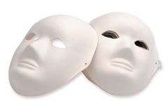 Face Masks Full Paper Mache With Elastic Pk of 24 9314289013646
