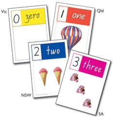 Number Cards 0-10 A4 Queensland Beginners Young Ideas  9781877062148