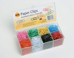 Coloured Paper Clips - Case Of 800 (Box of 800, Assorted Colours, 33mm) 9312311975269