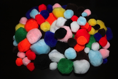 Pom Poms Pk 150 Asst Colours &amp; Sizes (Pack of 150, Assorted Colours, Assorted Sizes) 9314812335009