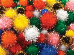 Pom Poms  (Pack of 200, Assorted Glitter Colours, Assorted Sizes) 9314812336006