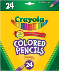 Colour Pencils Pk 24 Crayola Round 3.3mm Leads
