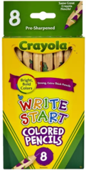 Colour Pencils Jumbo Pk 8 Crayola Write Start 3/4 Length Hexagonal 5.3mm Leads