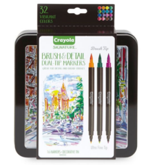 Felt Pens Dual Ended Pk 16 Crayola Signature™ Brush & Detail Markers 