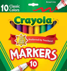 Felt Pens Broad Pk 10 Crayola Classic Washable Markers