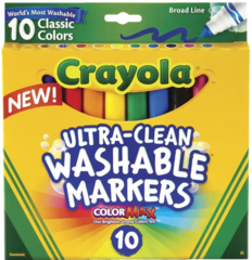 Felt Pens Broad Pk 10 Crayola Classic Ultra Clean Washable Markers