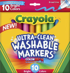 Felt Pens Broad Pk 10 Crayola Bright Ultra Clean Washable Markers