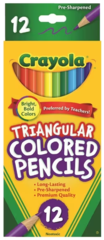 Colour Pencils Triangular Pk 12 Crayola 3.3mm Leads