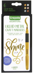 Permanent Marker Metallic Pk 6 Signature™Liquid Metal Craft markers