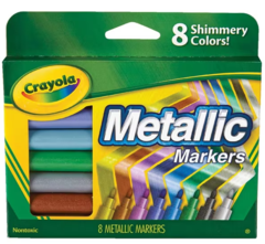 Permanent Markers Fine Pk 8 Crayola Metallic
